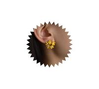 Cybche Boho Pendientes De Flores Corona De Flores Pendientes De Perlas Amarillas Florales Pendiente De Perlas Florales Pendiente De Círculo Stud Verano Joyería De Playa Para Las Mujeres