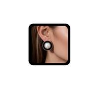 Cybche Boho Pendientes De Perlas De Esmalte Negro Grandes Pendientes De Perlas Redondas Blanco Negro Perla Pendiente Redondos Declaración Pendiente Botón Exagerado Boda Joyería Nupcial Para Las