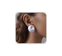 Cybche Boho Pendientes De Perlas Grandes Pendientes De Perlas Blancas Grandes Parle Redondes Parles De Para De Perla Parador De Sementales De Half Pearls Media Cúpula Cuenta Minimalista Ba Para La