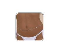 Cybche Boho Rhinestone Cadena De La Cintura De Plata De Cristal De Cuentas De La Cadena Del Vientre Brillante Cz Cinturón De Cuentas De Verano Playa Rave Bikini Sujetador Cintura Cuerpo Cadenas