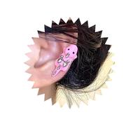 Cybche Boho Rosa Pendientes De Dinosaurio Dinosaurio Oreja Manguito Pendientes De Dibujos Animados Dino Pendiente Esmalte Dino Manguito Envoltura Pendiente De La Oreja Cartílago Rastreador No(1pcs)