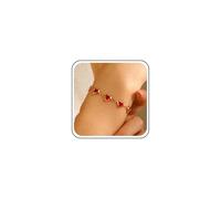 Cybche Boho Rot Kristall Cz Herz Armband Gold Herz Liebe Strass Armband Braut Hochzeit Herz Rubin Chian Schmuck Für Frauen