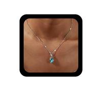 Cybche Boho Zafiro Cristal Lágrima Collar Gargantilla De La Boda Azul Piedra Preciosa Rhinestone Colgante Collar Minimalista Cz Gota De Agua Infinito Cadena Fina Collares De Joyería Para Las Mujeres