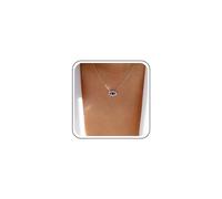 Cybche Boho Zafiro Mal De Ojo Collar Gargantilla Rhinestone Mal De Ojo Colgante Collar De Plata Pavimentada Cz Ojo Collar De Cadena De Cristal Verde Ojo Del Demonio Joyas Para Las Mujeres