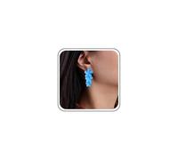 Cybche Flor De Acrílico Pendientes Pendientes Colgantes Flor De Resina Pendientes De La Gota De La Flor De Triple Azul Esmalte Pendientes De La Flor Mate Stud Pendientes De Joyería Para Las Mujeres