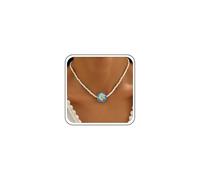 Cybche Gargantilla bohemia con cuentas de semillas pequeñas, collar con colgante de flor de plumeria hawaiana, collar de cuentas pequeñas de cuentas de arroz blanco, collar de cadena de polímeros