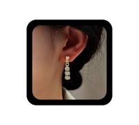 Cybche Pendientes colgantes bohemios de cadena larga con borla de lentejuelas doradas, aretes de araña con múltiples flecos, aretes lineales vintage pequeños redondos de bola, joyería para mujer