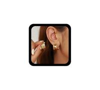 Cybche Pendientes de aro abiertos gruesos vintage Pendientes de aro de oro grueso Pendientes anchos en forma de C Pendiente de declaración irregular Círculo minimalista Joyería geométrica exagerada