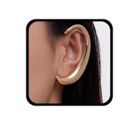 Cybche Pendientes Punk Moon Ear Cuff Pendientes Moon Ear Climber Cuff Pendientes Dorados Luna Celestial Pendientes Crescent Ear Wrap Pendientes No Perforantes Trepador Crawler(Oro Izquierdo)