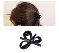 Cybche Pequeño Arco Pinza De Cuero Pinza De Pelo Lazo Negro Bowknot Hairclip Arcos Pelo Garra Bowknot Hairs Garra Pasador Decorativo Hairs Accesorios Joyería Para Mujeres Tocado