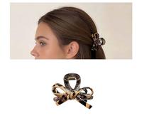 Cybche Pequeño Arco Pinza Pinza De Pelo De Cuero Lazo Leopardo Impresión Arcos Pelo Garra Bowknot Pelos Garra Barrette Amarillo Leopardo Impresión Hairclip Decorativos Pelos Accesorios Joyería Para