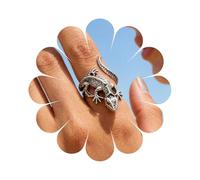 Cybche Punk Gecko Anillo De Plata Anillo De Lagarto Cola De Lagarto Dedo Camaleón Envoltura Ajustable Joyería Abierta Para Las Mujeres