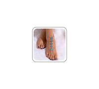 Cybche Tobillera de cadena de cristal de zafiro bohemio con corazón de cristal azul, pulsera de tobillo en forma de corazón, circonita cúbica, anillo para el dedo del pie, tobillera para verano, playa