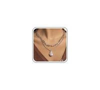Cybche Vintage Barroco Collar De Perlas Colgante De Perlas Irregulares Collares En Capas Gargantilla De Plata Clip De Cadena Collar De Joyas Para Las Mujeres