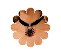 Cybche Vintage Collar De Terciopelo Negro Collar De Gargantilla De Cristal Rojo Araña Colgante Collar De Cinta De Terciopelo Ancho Collar De Araña De Terciopelo Collar De Halloween Collar De Gamuza