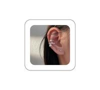 Cybche Vintage Cristal Perla Cuff Wrap Pendientes Plata Cristal Ear Cuff Pendientes Cz Cuff Hoop Pendientes Rhinestone Ear Climber Crawler Pendientes Non Piercing Ear Clip Joyas Para Mujeres
