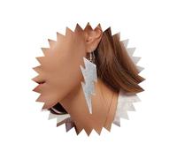 Cybche Vintage Metall Große Donner Blitz Ohrringe Silber Blitz Bolzen Baumeln Tropfen Ohrringe Übertrieben Lange Blitz Aussage Ohrstecker Schmuck