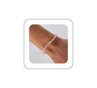 Cybche Vintage plata Chip Pulsera De Cuentas De Grava Pulsera De Cuentas De Cristal Chip De La Mano De La Cadena De Cuentas De Piedras Preciosas Cz Brazalete Ajustable Cadena De La Mano De La Joyería
