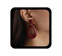 Cybche Vintage Rojo Acrílico Pendientes Lágrima Hueca Pendientes Gota De Agua Acrílico Pendiente Colgante Lágrima Bola De Resina Pendiente Del Perno Prisionero De Resina Joyería Gota De Agua(style4)