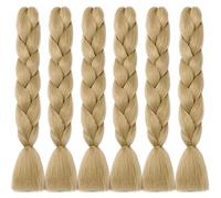 Cybelleza 60cm Pelo Sintetico para Trenzas Africanas Extensiones de Cabello Trenzado Africanas Jumbo Braids Crochet Braiding Hair Extensions 6PCS 600g (Rubia natural)
