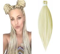 Cybelleza 65cm Extensiones para Trenzas Africanas Pelo Sintético Preestirado Yaki Cabello Pre Stretched Braiding Hair, Rubio Blanqueador