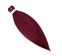 Cybelleza Pelo Sintetico para Trenzas 26 pulgadas Pelo Trenzas Africanas Trenzado Profesional Preestirado Yaki Cabello Pre Stretched Braiding Hair (Vino Rojo)