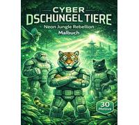Cyber Dschungel Tiere - Neon Jungle Rebellion Malbuch: Futuristische Dschungelwelt mit Cyber-Tieren zum Ausmalen - 30 detailreiche Motive für Kinder, Teens & Erwachsene