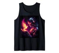 Cyber Futurista Robot Fénix Espíritu de Fuego Camiseta sin Mangas
