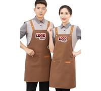 Cyber Monday Deals Delantal personalizado para hombres y mujeres, delantales de cocina con bolsillos para cocinar, Café claro, 29In * 26In