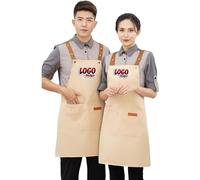 Cyber Monday Deals Delantal personalizado para hombres y mujeres, delantales de cocina con bolsillos para cocinar, caqui, 29In * 26In