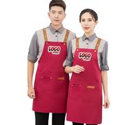 Cyber Monday Deals Delantal personalizado para hombres y mujeres, delantales de cocina con bolsillos para cocinar, granate, 29In * 26In