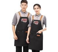 Cyber Monday Deals Delantal personalizado para hombres y mujeres, delantales de cocina con bolsillos para cocinar, Negro, 29In * 26In