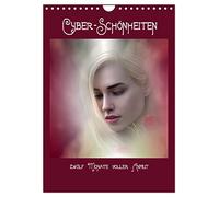 Cyber-Schönheiten, 12 Monate voller Anmut (Wandkalender 2026 DIN A4 hoch), CALVENDO Monatskalender: mit KI erstellte Porträts von Frauen auf Hintergrundtextur