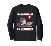 Cyber Security Phishing Awareness Funny IT Humor Cita Manga Larga