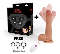 CYBER SILICOCK Mr Rick - arnés con dildo de silicona líquida y control remoto