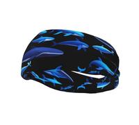 Cyber Whale - Diadema elástica unisex para yoga y baloncesto, absorbe el sudor