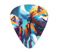 Cyber Wolf Pack WZYWHJ Prints - Púas de guitarra para abdominales, 12 unidades, fácil agarre para tu bajo, ukelele, guitarra acústica o eléctrica