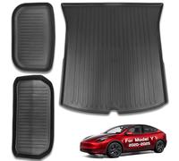 CYBERBEANS Revestimientos de Carga para Todo Tipo de Clima para Tesla Model Y, tapetes Protectores de Bandeja Delantera y Trasera para Maletero 2021 2022 2023 2024 Accesorios