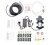 CYBERNOVA 12m Sistema de nebulización para exterior con kit de bomba de diafragma y 16 boquillas; filtrado, riego y reducción de polvo para patios, sombrillas, céspedes e invernaderos