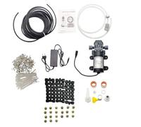 CYBERNOVA 15m Sistema de nebulización para exterior con kit de bomba de diafragma y 21 boquillas; filtrado, riego y reducción de polvo para patios, sombrillas, céspedes e invernaderos