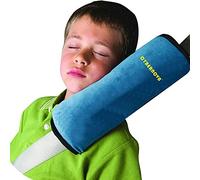 CYBERNOVA Child Kid Car Vehicle Seat Belt Harness Shoulder Pad Cover Cushion Head Support (Azul)