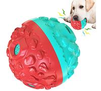 CYBERNOVA Juguetes interactivos duraderos para Perros, Bola masticable para Perros, Divertida Bola de Sonido chirriante para Razas pequeñas, Medianas y Grandes (Rojo + Azul)