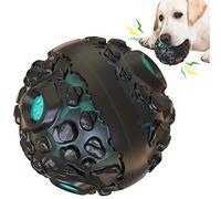 CYBERNOVA Juguetes interactivos duraderos para Perros, Bola masticable para Perros, Divertida Bola de Sonido chirriante para Razas pequeñas, Medianas y Grandes (Negro + Azul Lago)