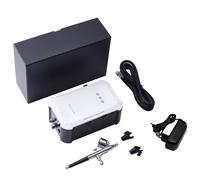 CYBERNOVA Mini Compresor Aerograph Set con Pistola Doble 0,4 mm Kit Aerógrafo Kit para Maquillaje Decoración de Pasteles Artesanía Nail Art