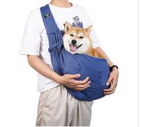 CYBERNOVA Pequeño Perro Gato Portador de Eslinga para 1-7,5kg, con Bolsillo, Bolsa de Mascota de Mano Libre para Perro Gato Cachorro para Viajar y Caminar al Aire Libre (Azul)