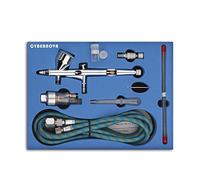 CYBERNOVA SP180K Kit Profesional de doble acción de aire de control de aire de control aerógrafo con 0,2/0,3/0.5 mm de aguja pistola de pincel de aire para el maquillaje Modelo Nail Body Paint Art