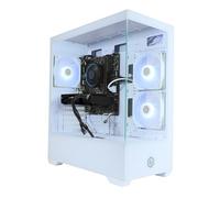 CYBERPOWERPC Wyvern Gaming PC - AMD Ryzen 5 7500F, AMD RX 9060, 16 GB de RAM, 1 TB NVMe SSD, 650 W PSU, Wi-Fi, Windows 11, Prism Panoramic White