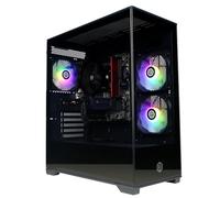 CYBERPOWERPC Wyvern Gaming PC - AMD Ryzen 5 8400F, AMD RX 9060, 16 GB de RAM, 1 TB NVMe SSD, 650 W PSU, Wi-Fi, Windows 11, Prism Panoramic Black