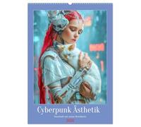 Cyberpunk Ästhetik - Neonstadt mit seinne Bewohnern (Wandkalender 2026 DIN A2 hoch), CALVENDO Monatskalender: Neonlicht in der Cyberpunkstadt