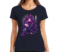 Cyberpunk Anime Girl Gamer Kawaii Japan Y2K - Camiseta para mujer, azul marino, XXL